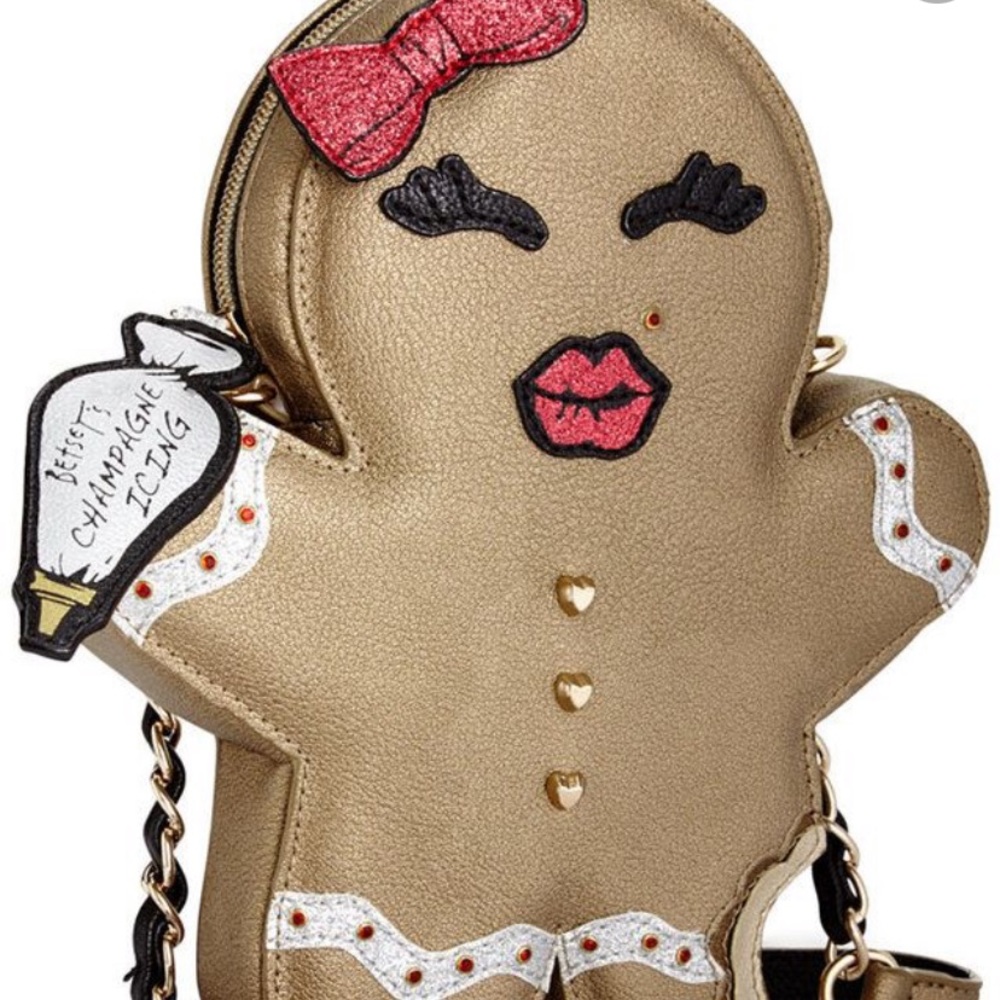 Betsey Johnson Gingerbread Bag Novelty Crossbody Rare Christmas